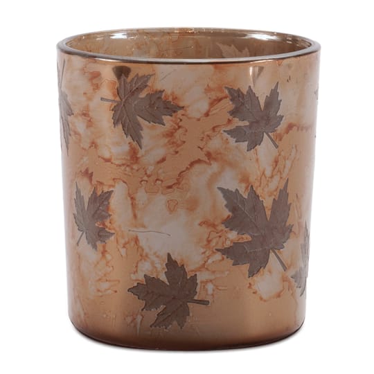 3.25" Autumn Leaf Glass Votive Holders, 3ct.